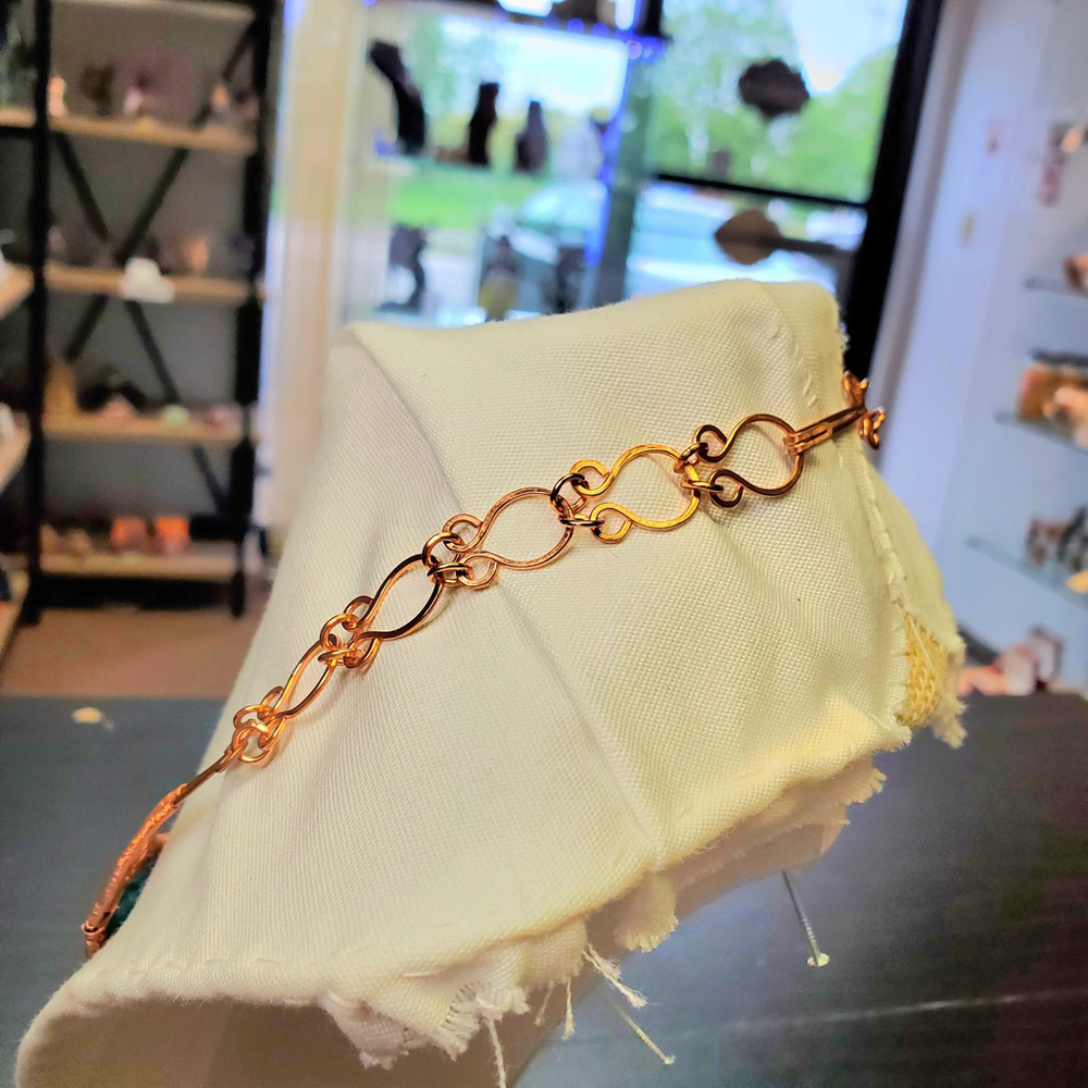 Natural Rainbow Moonstone bib necklace heady copper wire wrap choker Apatite le - Picture 9 of 10
